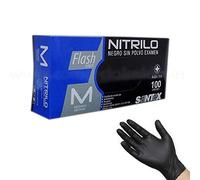 Guantes de Nitrilo Negro Sin Polvo FLASH BLACK EXTRA FUERTE - REF. GD23 - Caja 100 uds (Mediana)