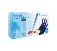 Guantes de nitrilo sin polvo desechable soft skin Talla M 7-8 caja de 100u (1)