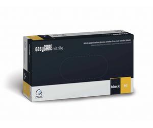 Guantes de nitrilo sin polvo, talla M - negro