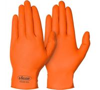 Guantes de nitrilo ViGOR V6436-XXL 90 unidades I Excelente agarre, incluso al manipular aceite, grasa, productos químicos y suciedad I Guantes para pantallas táctiles I Color: naranja, (XXL)