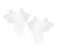 Guantes de Novia Blancos de Tul para Mujer, Largo Muñeca Elegante | Nylon y Plástico, Bordes de Tul Refinados, Estilo Clásico Vintage, para Vestido Nupcial y Disfraces