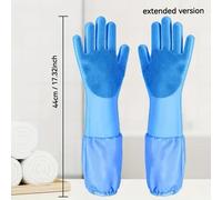 Guantes de para Mascotas Extra Largos - Manopla de Silicona para Masaje y Desprendimiento de Pelo para Perros y Gatos, Guante de Baño y Limpieza