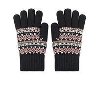 Guantes de paraguas con diseño de flor de nieve, guantes cálidos de invierno, regalos de Navidad, relleno de calcetín para mujer, guantes sin dedos (negro, talla única)