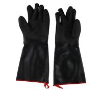 Guantes de parrilla para barbacoa, cocinar y hornear al aire libre, resistentes al calor hasta 500.0 °C, neopreno a prueba de aceite y quemaduras con forro de algodón, 14 pulgadas, color negro (grande