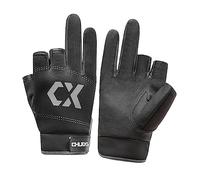 Guantes de pesca - 3 guantes deportivos sin dedos, guantes de pesca resistentes al agua para hombres y mujeres, juego MTB, ciclismo, caza, remo, vela, antideslizante, gris