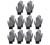 Guantes de pesca, 510 pares con palma de látex gruesa, parte trasera de nailon transpirable, cuentas antideslizantes y muñeca elástica para actividades al aire libre (10 pares, negro)