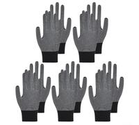 Guantes de pesca antideslizantes con parte trasera transpirable, guantes de nailon con revestimiento de látex elásticos para pesca, ciclismo y camping, 5 pares negros (5 pares negros)