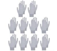 Guantes de pesca con revestimiento de látex, 5/10 pares con parte trasera de nailon transpirable y muñeca elástica, agarre mejorado y comodidad para actividades al aire libre (10 pares, gris)