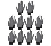 Guantes de pesca de látex antideslizantes gruesos con parte trasera de nailon transpirable y muñeca elástica para atrapar peces, ciclismo, camping, deportes al aire libre, negro y gris, 5 pares (10