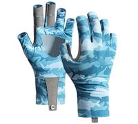 Guantes de pesca de medio dedo con protección UV UPF50+, tela de seda de