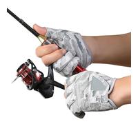 Guantes de pescado, 3 dedos recortados pantalla táctil guantes de pesca, protección UV Guantes antideslizantes sin dedos para deportes al aire libre kayak canotaje y piragüismo