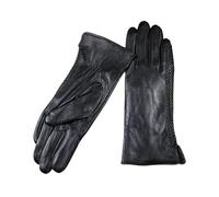 Guantes de piel de oveja auténtica para mujer, con botones de metal, forro polar, cálidos, térmicos, para conducir, Forro polar 5, 6 12