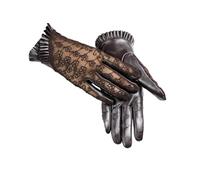 Guantes de piel de oveja auténtica para mujer, de encaje, delgados, sin forro, para pantalla táctil, mensajes de texto, verano, al aire libre, conducción, Pantalla táctil, 6 12