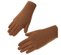 Guantes De Piel Mujer Juego doble de guantes invierno for mujer, for escribir, con teclado, for mantener el calor y la pantalla táctil, no se hinchan, punto gamuza, suaves sólidos(Orange)