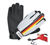 Guantes de portero para niños, 1 par de guantes de portero de fútbol para adultos, equipo de entrenamiento acolchado con absorción de impactos para ligas de práctica, clases escolares