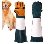 Guantes De Protección Animal: Cuero Grueso Acolchado Antiarañazos, Protección Para Las Manos Contra Mordeduras De Gatos, Accesorio Para Manipulación De Halcones, Equipo De Seguridad Contra Arañaz