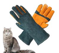 Guantes De Protección Animal: Cuero Grueso Acolchado Antiarañazos, Protección Para Las Manos Contra Mordeduras De Gatos, Accesorio Para Manipulación De Halcones, Equipo De Seguridad Contra Arañaz