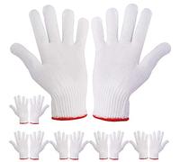 Guantes de protección ligeros unisex de punto de algodón grueso para hacer con seguridad tareas de reparación, barbacoa, cortar; buena capacidad de sujeción y resistentes (6 pares)