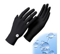 Guantes de protección solar, protección UV UPF 50+, guantes de conducción de seda de hielo transpirables con apertura de pantalla táctil, antideslizantes, para pesca y vela para hombres, gris/negro