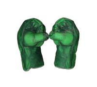 Guantes de puño de Hulk verde, de peluche, musculosos, para adultos y niños, para lucha, boxeo, superhéroe,