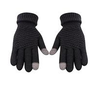 Guantes de punto cálidos para mujeres y hombres, guantes de invierno para mantener el calor, guantes de equitación al aire libre, guantes de mujer (negro, talla única)