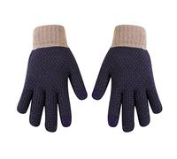 Guantes de punto cálidos para mujeres y hombres, guantes de invierno para mantener el calor, guantes de equitación al aire libre (azul marino, talla única)
