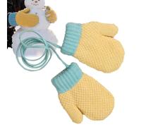 Guantes De Punto - Cómodos Guantes De Invierno Cálidos Con Cordón Antipérdida | Guantes De Peluche Para Juegos De Nieve Al Aire Libre De 1 A 3 Años, Patio, Jardín, Patinaje, Esquí, Muñecos De Nieve
