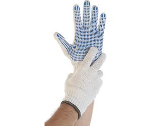 Guantes de punto de algodón y poliéster STRUCTA I blanco, UE 120 pares