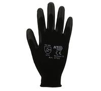 Guantes de punto fino Asatex con revestimiento de poliuretano, Negro, 3702 8