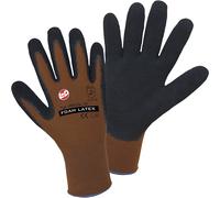 Guantes de punto fino FOAM LATEX Leipold+Döhle, UE 12 pares, marrón y negro