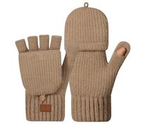 Guantes De Punto para Mujer con Medio Dedo Forro Térmico Resistente De Doble Capa para Invierno Extremo Guantes De Invierno Tejidos para Mujer