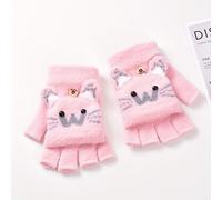 Guantes de punto polar para caña, solapa engrosada con dibujo animado para abrigarse en otoño e invierno, versión coreana para para prevenir el frío en invierno