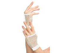 Guantes de rejilla Rocking 80s / 90s para señoras y chicas (Blanco)