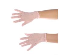 Guantes de rendimiento transpirables para patinadores artísticos con cobertura de malla elástica en la palma y forro interior suave con detalles de diamantes de imitación (rosa claro)