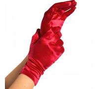 Guantes de satén rojo, Talla Taille unique 1, Colores Rojo