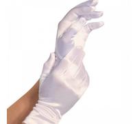 Guantes de satén rojo, Talla Taille unique 3, Colores Blanco