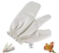 Guantes de Seda Cruda Garshana para Cepillado en Seco, Guantes Garshana para Cepillado Ayurvédico en Seco, con Muñequeras Elásticas, Aptos para Baño y Masaje (1pcs)
