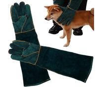 Guantes de serpiente resistentes a las mordeduras: cuero PU, resistentes al calor, guantes de soldadura para el manejo de animales, guantes de entrenamiento protectores | Aves Gatos Perros Loros
