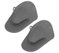 Guantes de Silicona para Horno, 2 Piezas, Guantes de Cocina Antideslizantes Resistentes al Calor, Color Gris