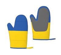 Guantes de silicona para horno, diseño de bandera de Ucrania, un par de guantes antideslizantes para el hogar, cocina, barbacoa al aire libre, hornear pan
