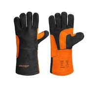 Guantes de soldador Dnipro-M negro-naranja, reforzados con forro