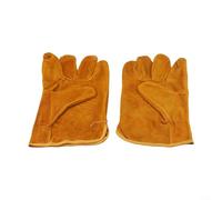Guantes de soldadura, 1 par de cuero vacuno ignífugo, a prueba de calor, equipo de protección para trabajos de metal y proyectos de bricolaje