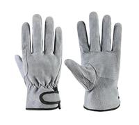 Guantes de soldadura cuero, guantes trabajo ignífugos resistentes al calor, protección laboral anticorte for soldador chimenea y horno