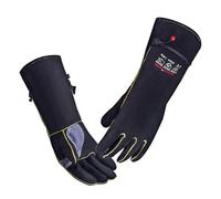 Guantes de soldadura de cuero de 800 ° F para hombres y mujeres, de manga larga, resistentes al calor, accesorios de herramientas de estufa de leña para soldadura, accesorios