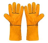 Guantes de soldadura de cuero resistentes al fuego fora barbacoa, con protección doble fora manos en trabajos de soldadura MIG, forja, herrería, chimeneas, horno, estufa, barbacoa