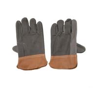 Guantes de soldadura de cuero vacuno grueso para resistencia a altas temperaturas, guantes de seguridad flexibles de cuero transpirable para uso industrial y barbacoa, 1 par