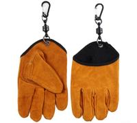 Guantes de soldadura de cuero vacuno resistente para forja para trabajos de herrero, guantes resistentes al calor extremo con imán para parrilla, horno, fogata, 23,5 cm (caqui)