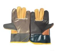 Guantes de soldadura de cuero vacuno resistentes al calor, retardantes de llama, puntas reforzadas para soldadura, trabajos de fundición, protección resistente, tamaño estándar, par (B)