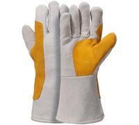 Guantes de soldadura de protección térmica con doble capa de piel de oveja y 13 cm de cobertura de muñeca extendida (piel de oveja)