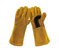 Guantes de soldadura Guantes de seguridad for soldar de piel de vaca, protección contra el calor, aislamiento, anticortes, ignífugos, for estufas de leña, chimeneas, barbacoas, repostería y acampadas